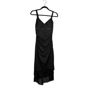 Vintage Ruby Rox Black Babydoll Midi Dress Size M Y2K Fairy Grunge Goth Cocktail